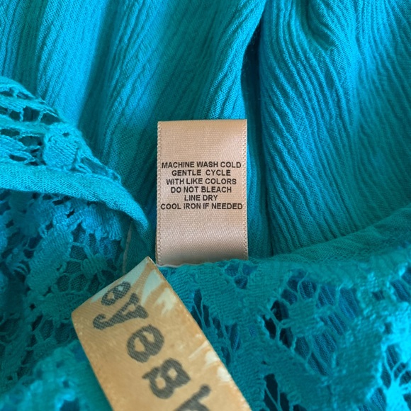 NWOT ~ Bright Blue High-Low Cotton Dress - Picture 6 of 10